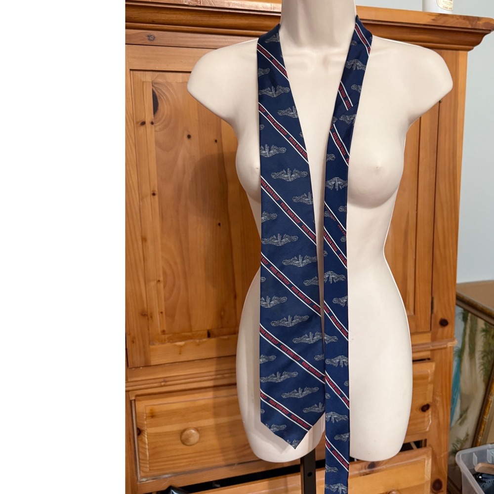 SubmarineShop Necktie Pride Runs Deep One Size Blue Excellent Military